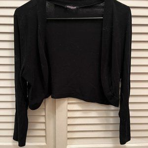 Black Cotton Bolero Jacket